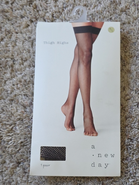 a new day Other - a new day Black Fishnet Thigh Highs with Banded Top